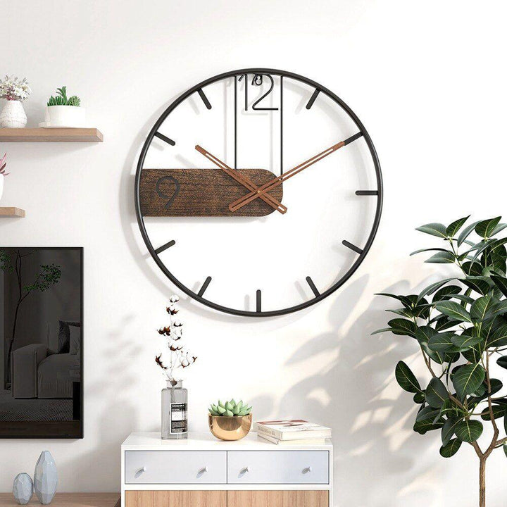 GrandeTime Klok - Moderne stor rund metallveggklokke | Luvikno