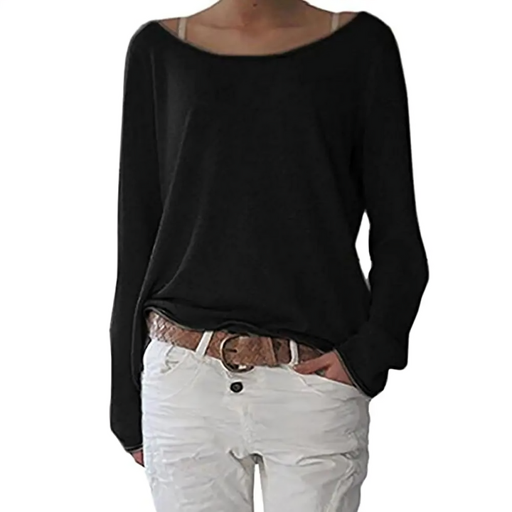 Luvik | yellow sweater with O-neck, simple and narrow