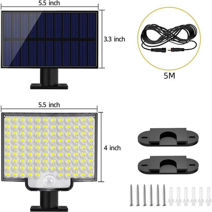 Luvikno | 106 LED Solcelle Utebelysning med Bevegelsessensor