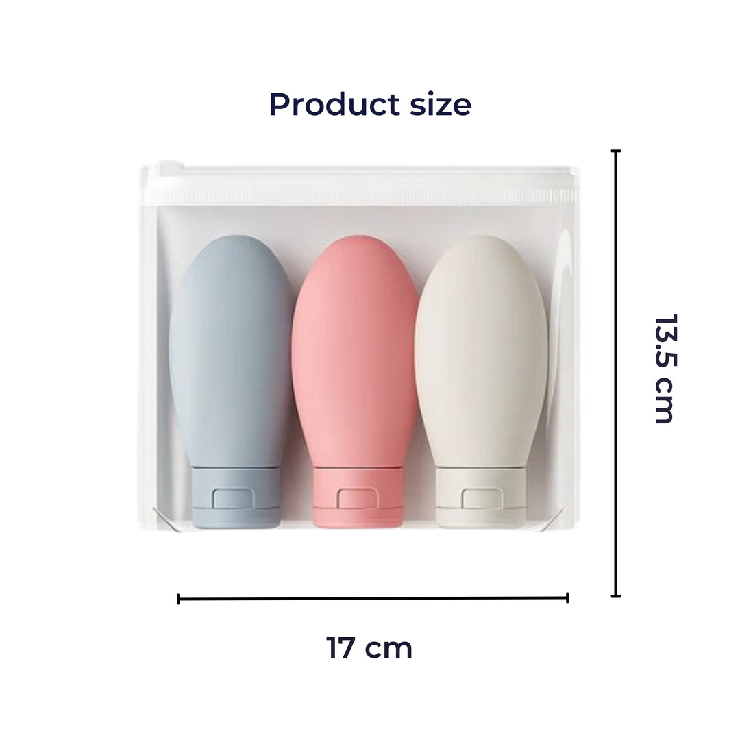 Lekkasjesikker silikon – 60 ml etterfyllbar – Ideell for håndbagasje-turer Luvikno