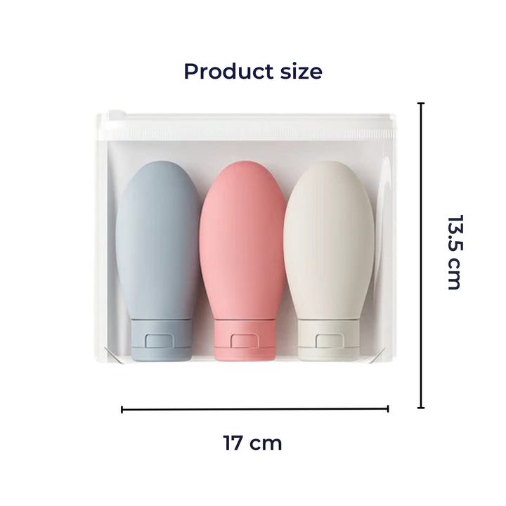 Lekkasjesikker silikon – 60 ml etterfyllbar – Ideell for håndbagasje-turer Luvikno