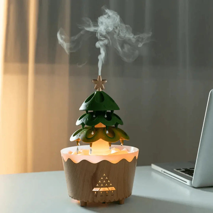 Luvikno | AromaBoom jule diffuser – Ultrasonisk luftfukter med LED og USB