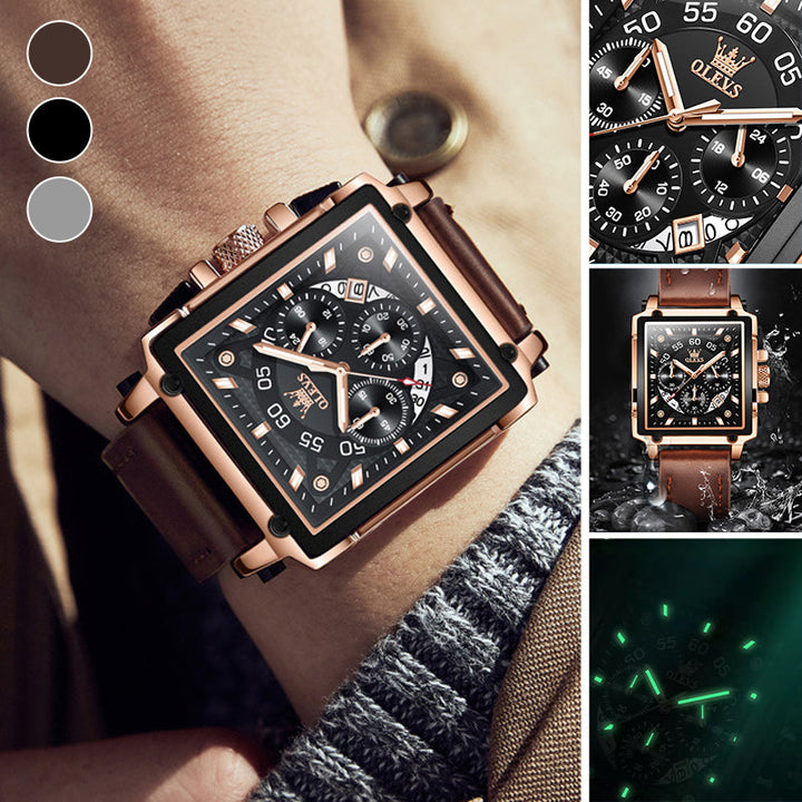 Olevs® Luminous Luxury Square Business Automatic Mechanical Watch | Luvikno