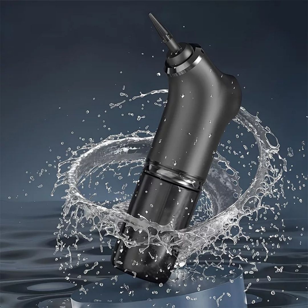AquaCleanse | Elektrisk Ørevoksfjerner – Justerbart Vannspray – Silikontipp – Varm Irrigasjon for Familier Luvikno