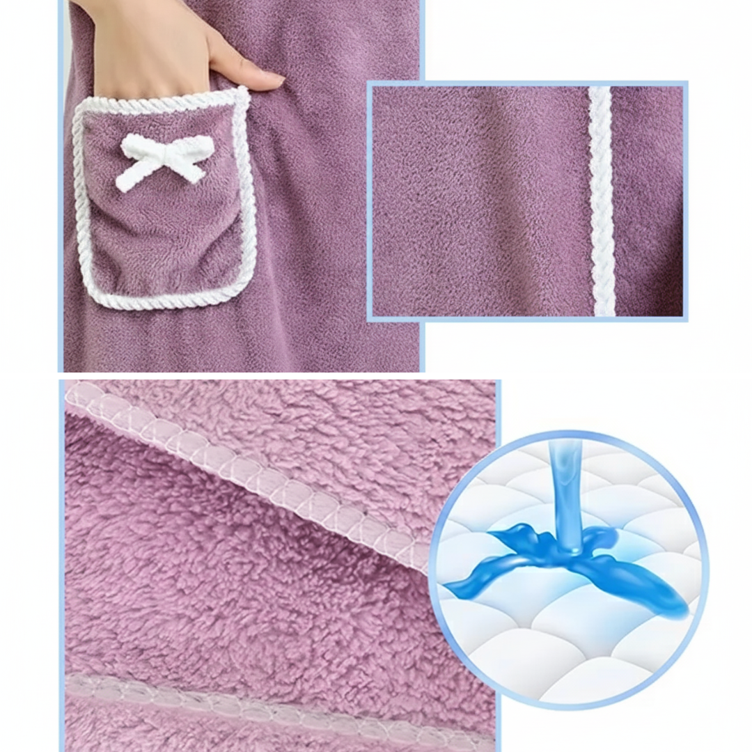 Høyt absorberende fleece – Trykknapppassform – Myk lett komfort for dusj gym og reise Luvikno