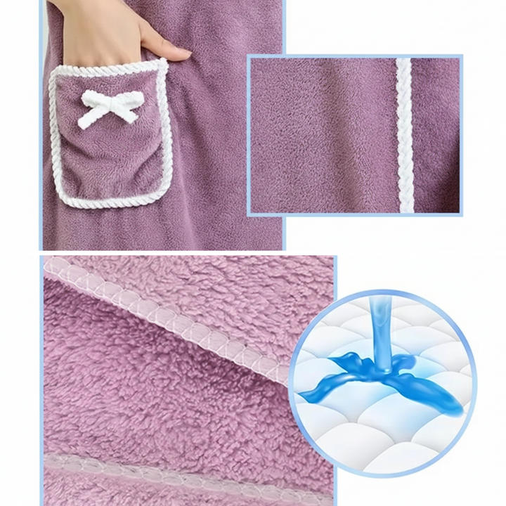 Høyt absorberende fleece – Trykknapppassform – Myk lett komfort for dusj gym og reise Luvikno