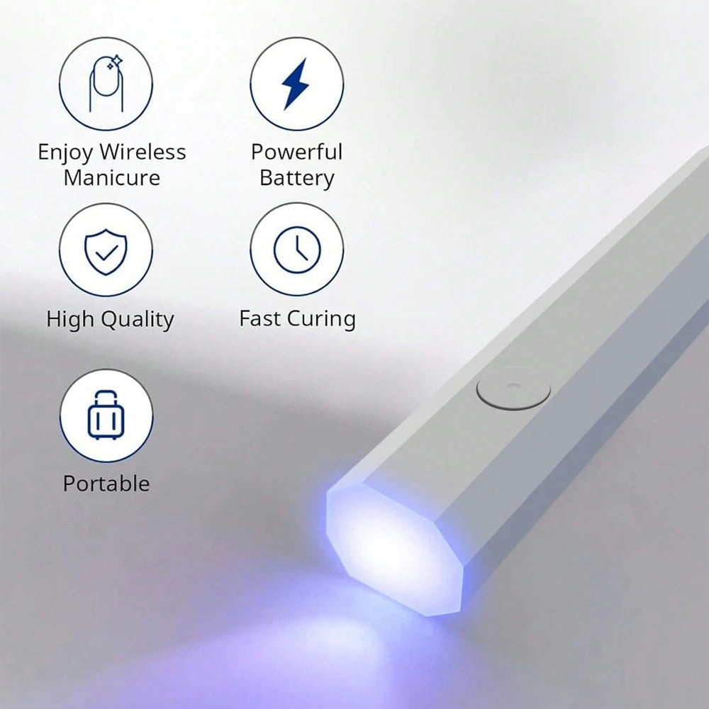 Oppladbar UV Neglelamp med Portabel Holder Luvikno