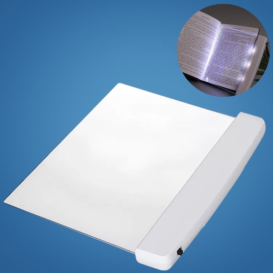 PageGlow | Flat LED Boklys – Blendingfritt Fullside Belysning – Slank Bærbar Design – Øyevennlig for Reisende & Sengetidslesere Luvikno