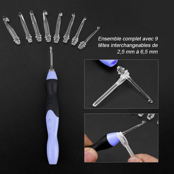 9-i-1 LED opplyst heklesystem | luvikno