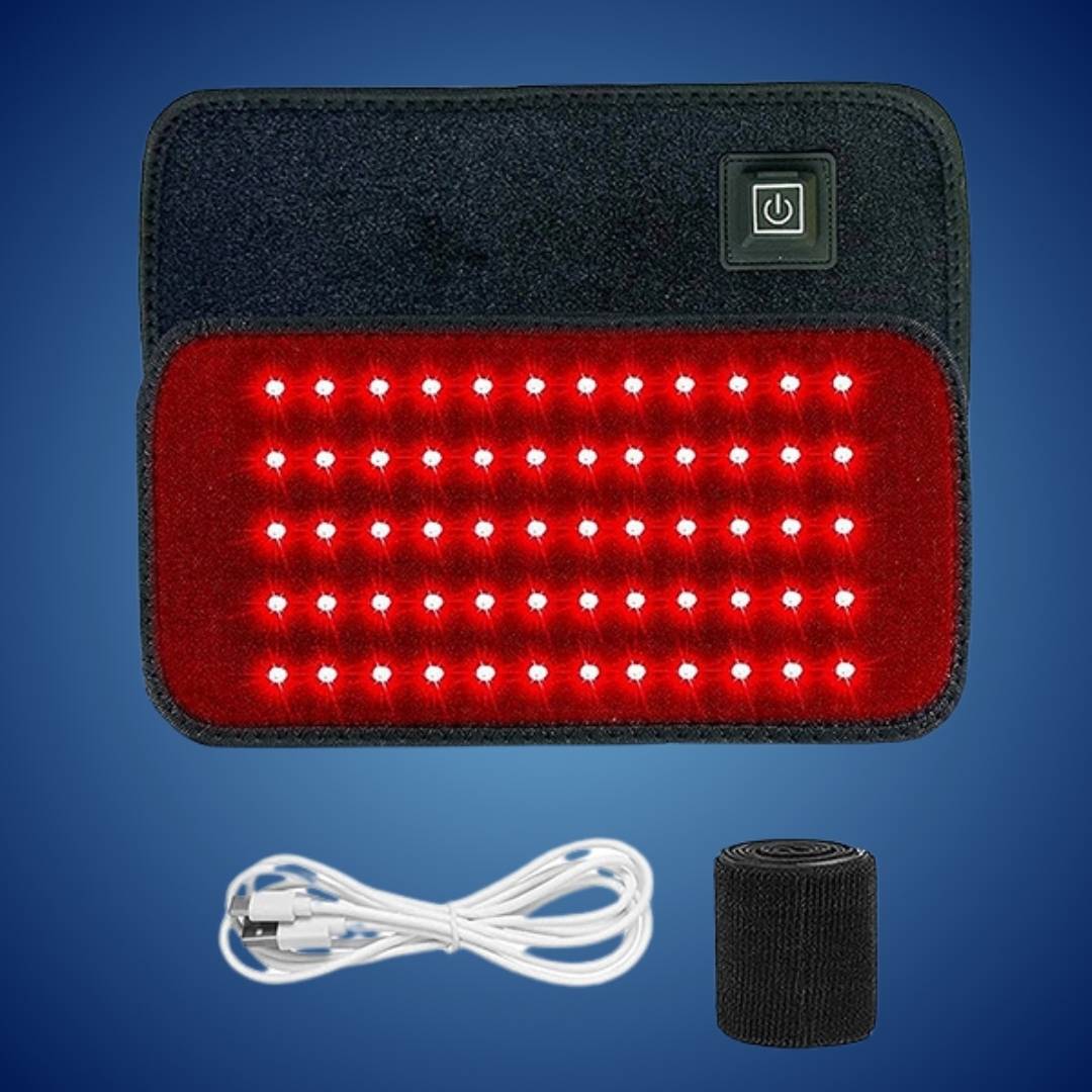 LumiRelief Rødt Lysterapi Belte | for Smertelindring - Betennelsesreduksjon - Muskelgjenoppretting - Rødt Lys for Hudfornyelse Luvikno