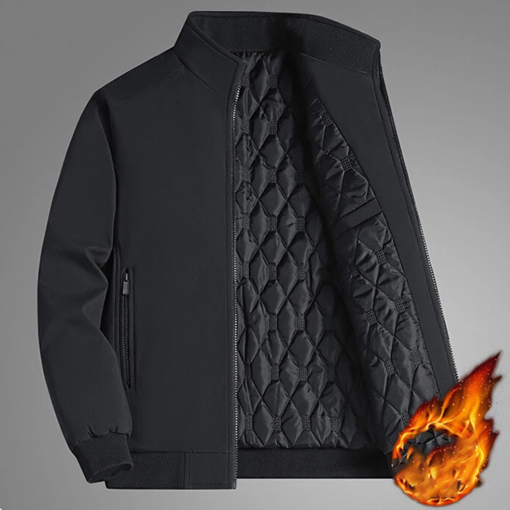 Luvik | Väri talvitakki, jossa on pystykaulus miehille - Tyylikäs