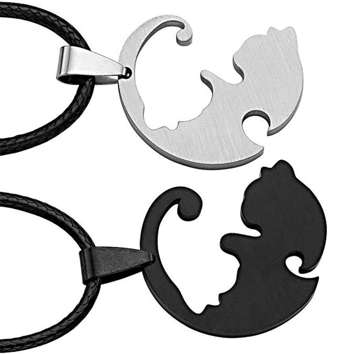 Yin ＆ Yang katt design halskjede | Luvikno