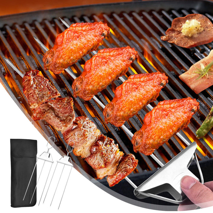 3 Way Grillspyd, Rustfritt Stål Spyd for BBQ | Luvikno