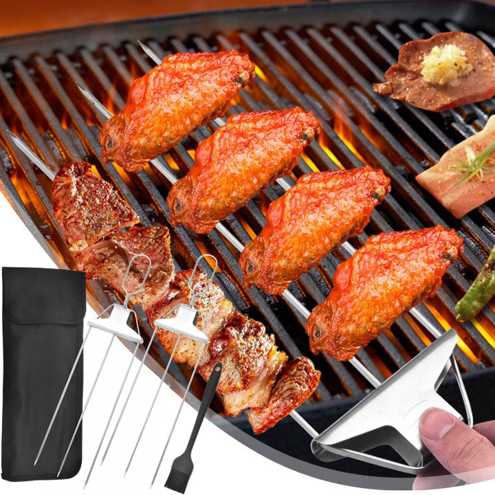 3 Way Grillspyd, Rustfritt Stål Spyd for BBQ | Luvikno