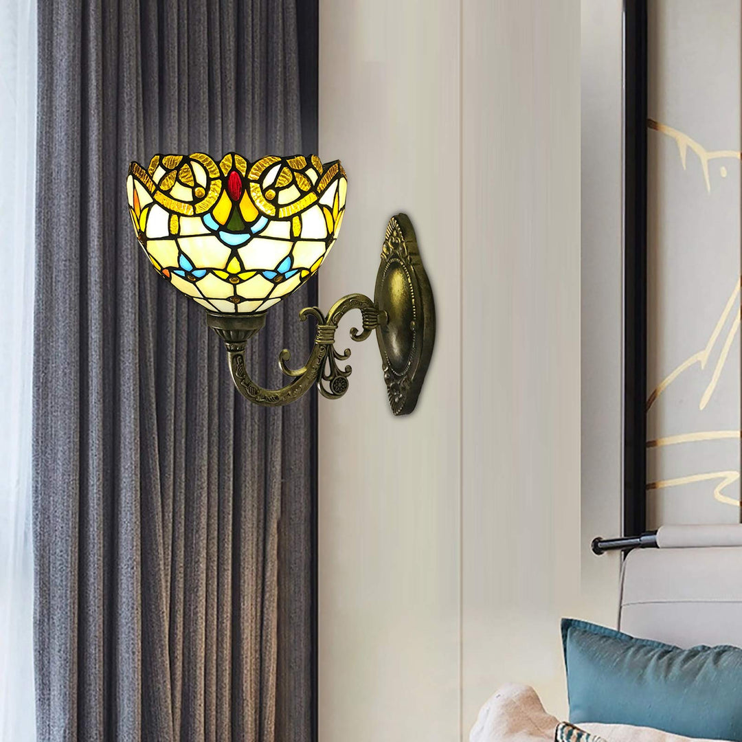 Retro lampeskjerm laget av farget glass | Luvikno