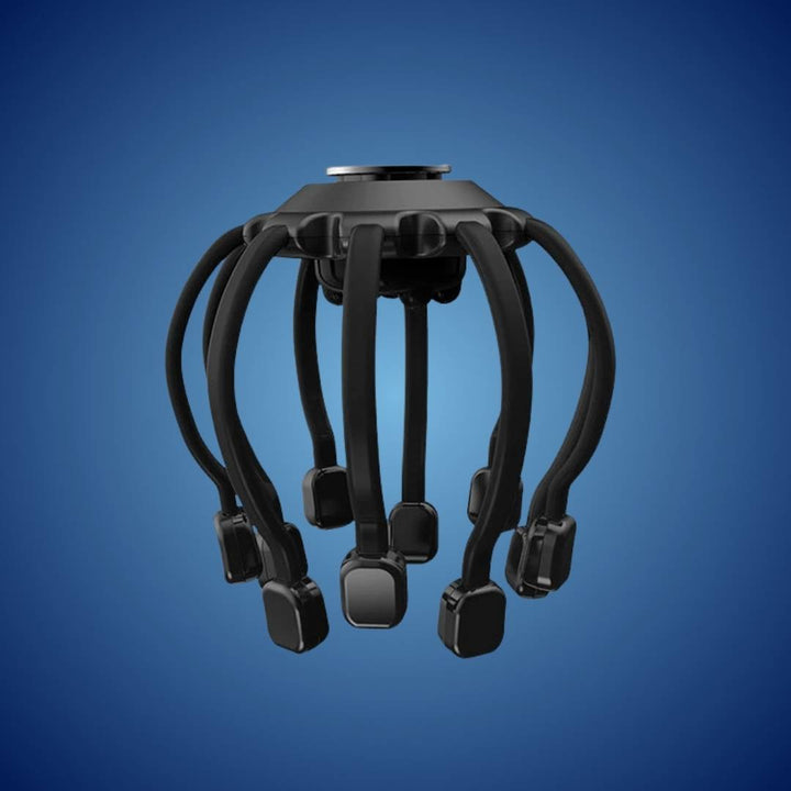 CalmFlow Smart Electric Octopus Hode Massager | Hodebunnsmassasje - Stresslettelse - Forbedret Søvn - Multi-retning Vibrasjons Hode Massager Luvikno