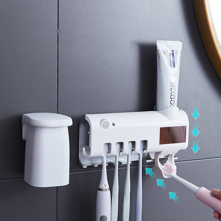 Smart UV Light Sterilizer Tandbørsteholder, Veggmontert Tannkremdispenser | Luvikno