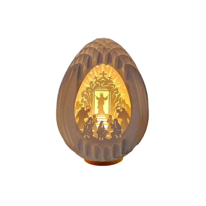 Påske 3D Papp Skrivebord Lampe med Lysende Base | Luvikno