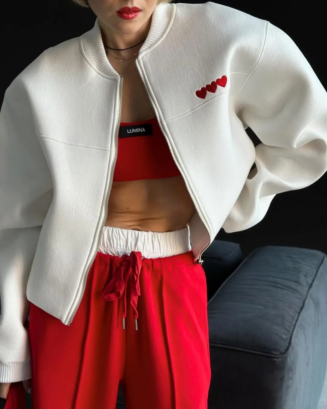 Luvik | Veste Bomber Décontractée Cœur