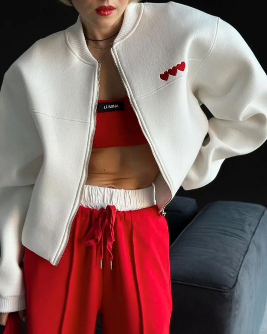 Luvik | Veste Bomber Décontractée Cœur