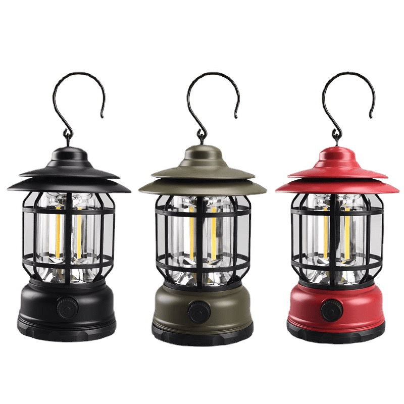 Bærbar Retro Camping lys - VintageGlow, LED Campinglampe for utendørs, hage og eventyr | Luvikno