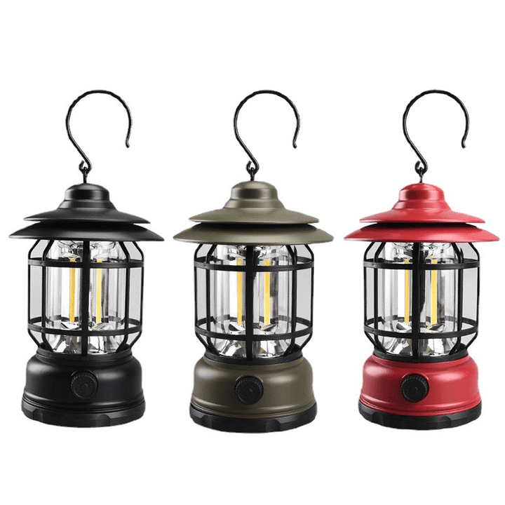 Bærbar Retro Camping lys - VintageGlow, LED Campinglampe for utendørs, hage og eventyr | Luvikno
