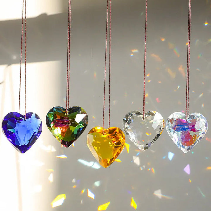 Hengende Hjerte Suncatcher Prisme Håndverk | Luvikno