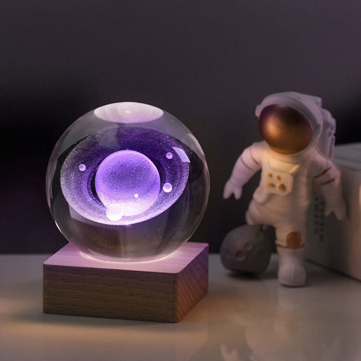 3D Galaxy Crystal Ball Night Light | Luvikno