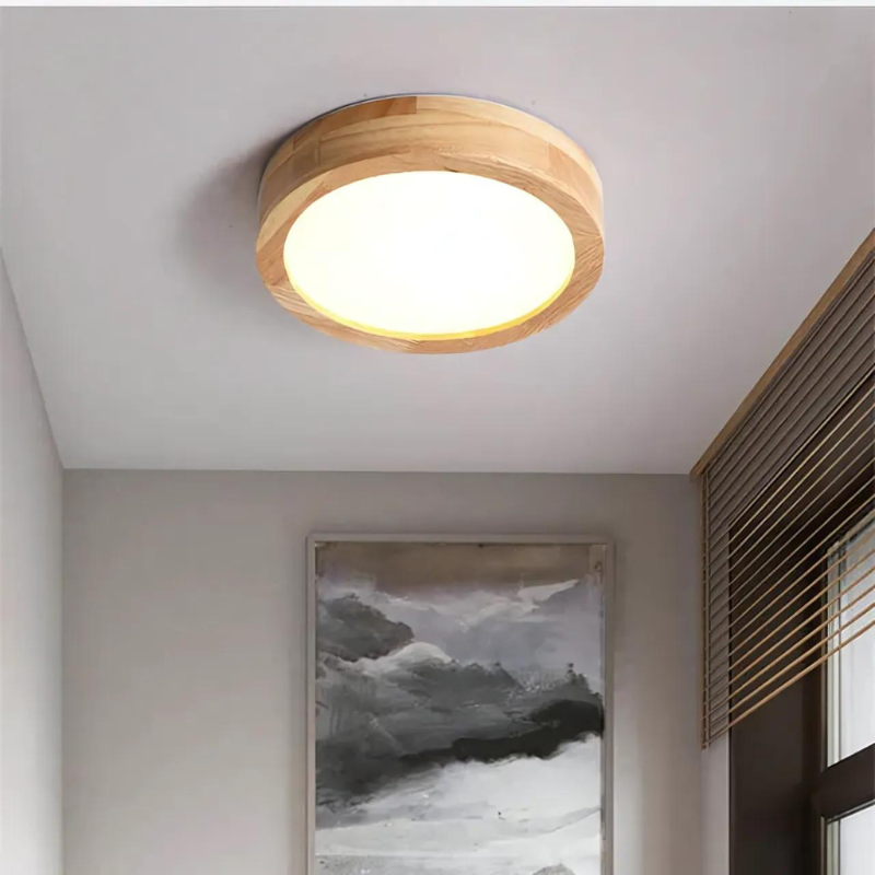 Rund skandinavisk tre taklampe – nordisk eleganse | Luvikno
