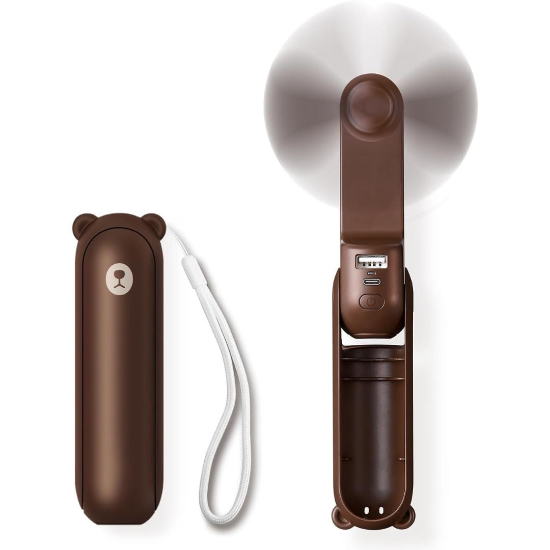 3 i 1 Håndholdt Mini Vifte | USB Oppladbar, Sammenleggbar Design & Ideell for Reise, Camping og Utendørsaktiviteter | Luvikno