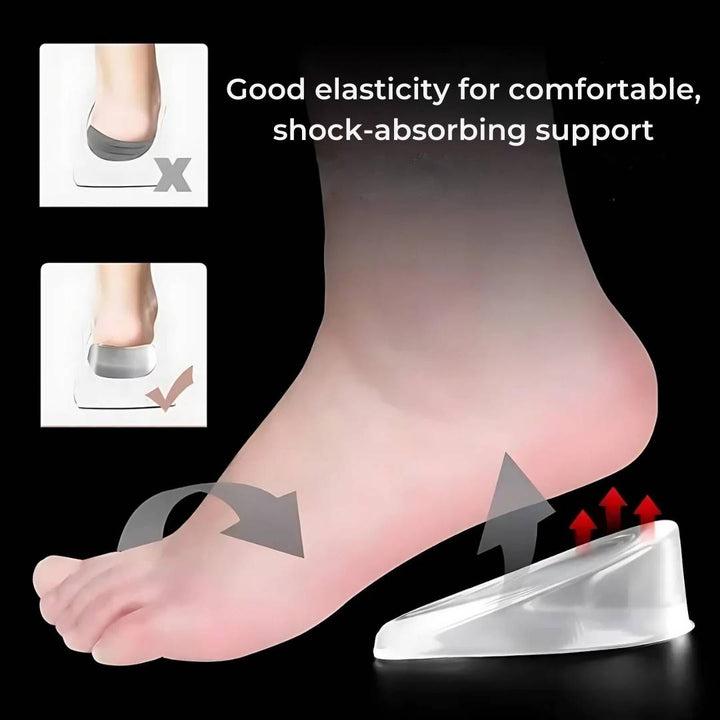 LiftComfort Silikon Gel Hæløkningsinnlegg | Høydeøkning - Smertelindring for Plantar Fasciitis - Støtdemping - Bedre Holdning Luvikno