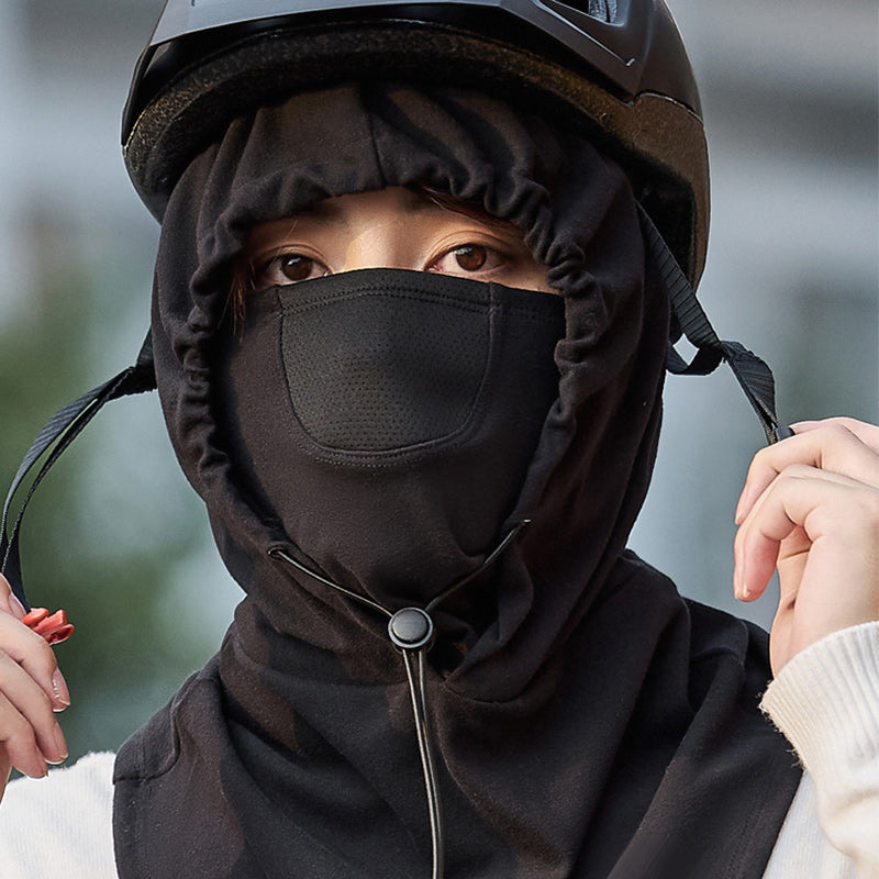 Hettefjes maske med halsvarmer for sykling | Luvikno
