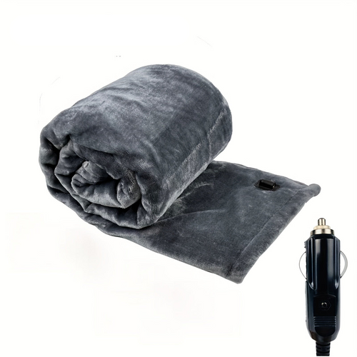 12V Oppvarmet Bilteppe - Mykt Flanellteppe med Overoppheting Beskyttelse for Bil og Camping | Luvikno