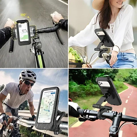 Luvikno | SafeRide Vanntett Smartphone Holder – 360° Rotasjon for Sykkel og Regnvær