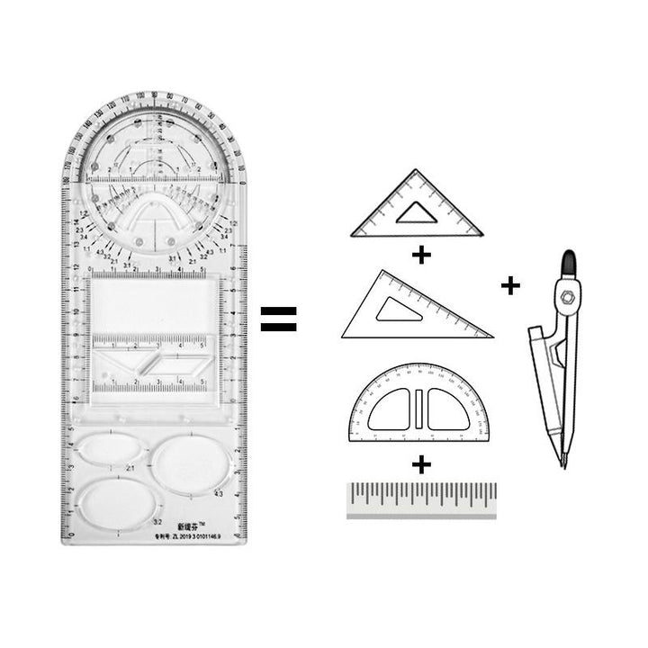 Multifunksjonell geometrisk linjal | Luvikno