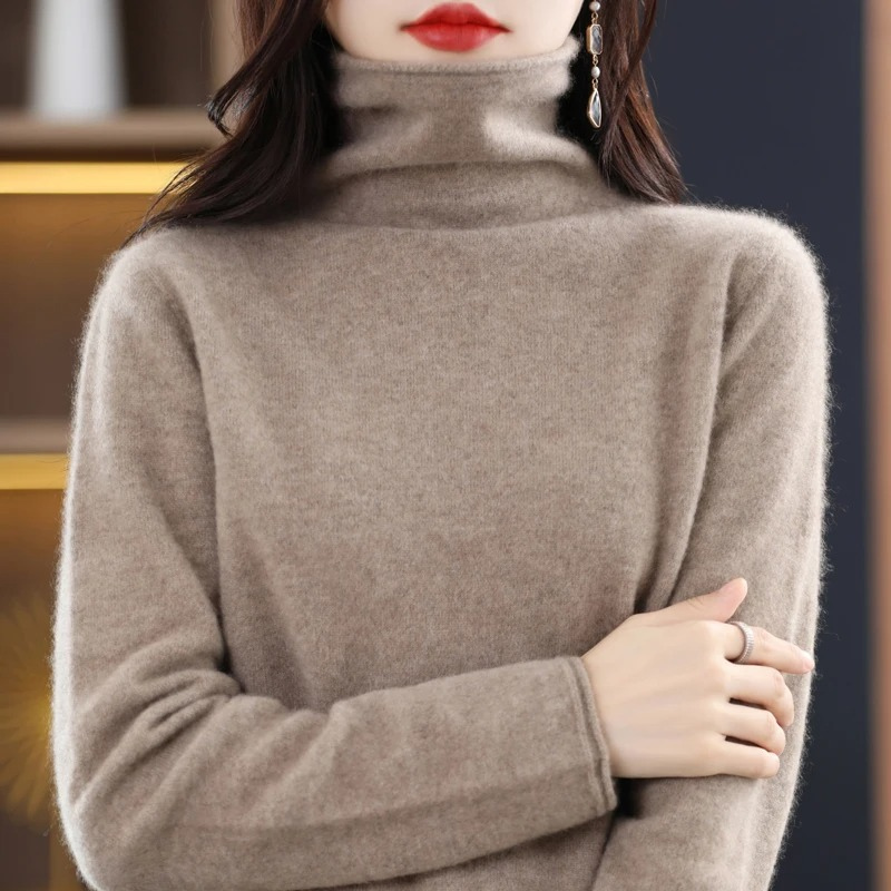 Luvik | Luksus Cashmere Neule Naisille Pehmeä Pystypaitapusero, Lämmin & Tyylikäs