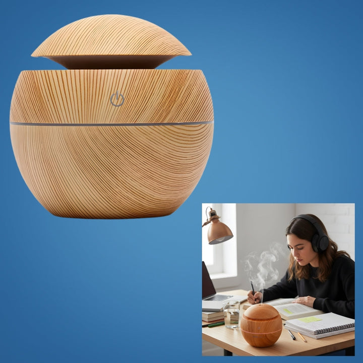 Svært stille tåke & LED nattlys – Trefinish – Lindr tørr luft Forbedre søvn Øk komfort Luvikno