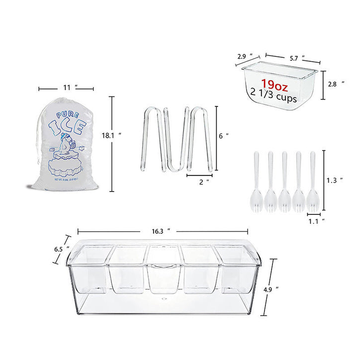 Ice Chilled Condiment Tray Set | Luvikno