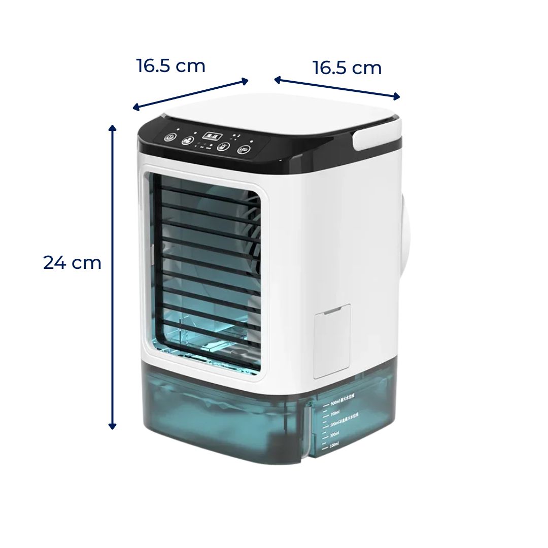 Stille 12W Kjølevifte – 900ml Tank – Energisparende – Bruk på Soverommet Skrivebord – Rask Kjøling – Søvnkomfort Luvikno