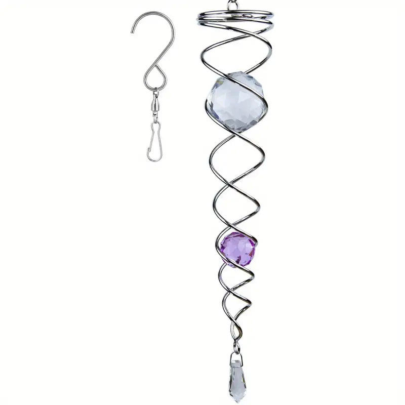 Vindklokker Dekor Krystall Sentralkule Spiral Hale Vindspinner Stabiliser | Luvikno