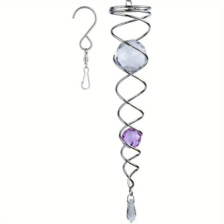 Vindklokker Dekor Krystall Sentralkule Spiral Hale Vindspinner Stabiliser | Luvikno