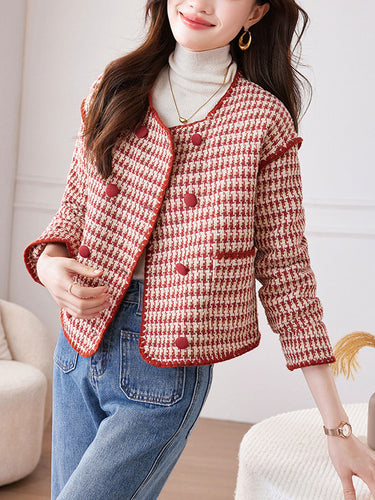 Luvik | Klassisk Rund Hals Tweed Jakke