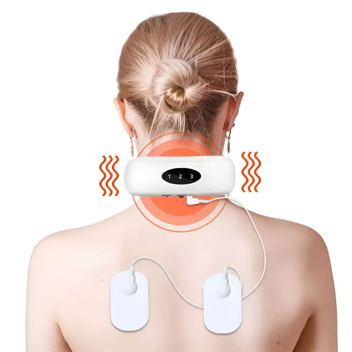 NeckEase | Vibrerende Nakke Massager – Smertelindring – Bærbar Design – Lindrer Stive Muskler – Stress & Spenningslindring Luvikno