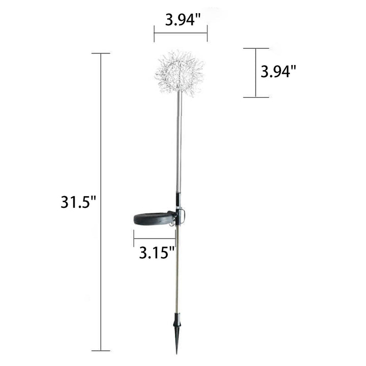 Solar Dandelion Aluminiumtråd Globe Lys LED Utendørs Vanntett Luminøs Hageinnsetting Bakkelys Landskapslys | Luvikno