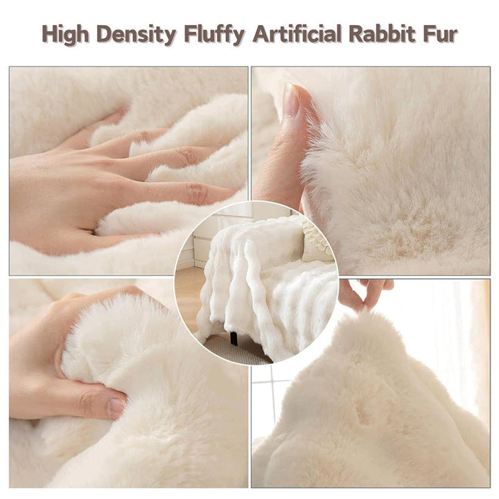 Premium Faux Fur Non-Slip Sofa Covers | Luvikno