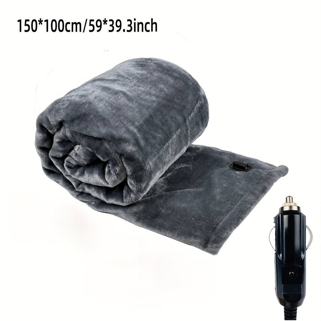 12V Oppvarmet Bilteppe - Mykt Flanellteppe med Overoppheting Beskyttelse for Bil og Camping | Luvikno