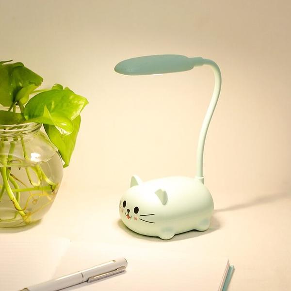 Mini Cartoon Cat LED Øyevern Lese Lampe USB Oppladbar Skrivepult Lampe | Luvikno