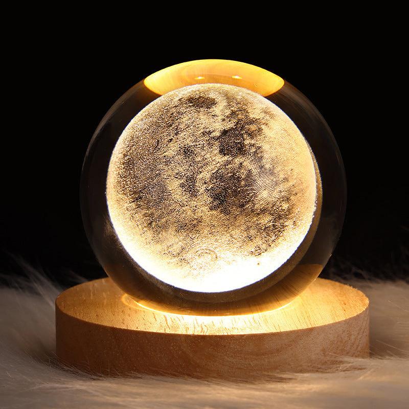 3D Galaxy Crystal Ball LED Nattlys | Luvikno