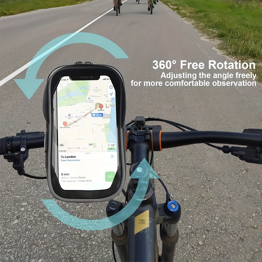 Vanntett mobilholder for sykkel og motorsykkel – 360° roterbar og egnet for 4,5–6,4 tommer | Luvikno