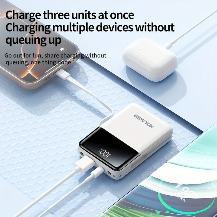 Powerbank 10000mAh Mini med Display | Luvikno